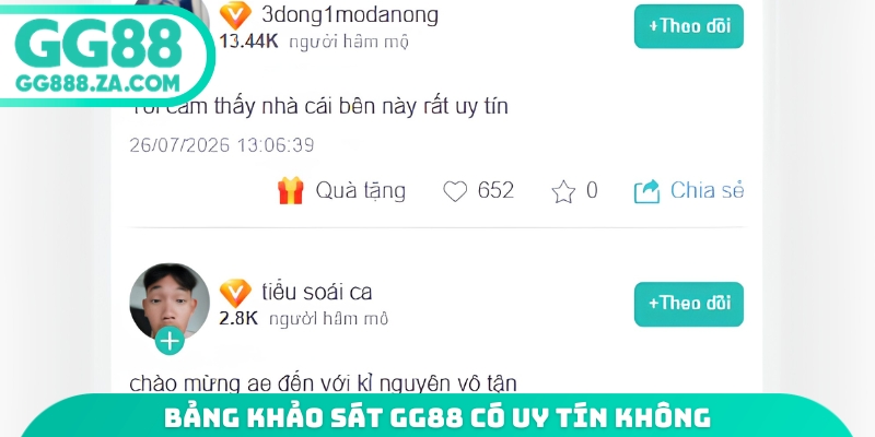 Bảng khảo s&aacute;t GG88 c&oacute; uy t&iacute;n kh&ocirc;ng