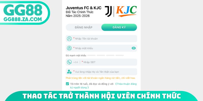 Thao tác trở thành hội viên chính thức