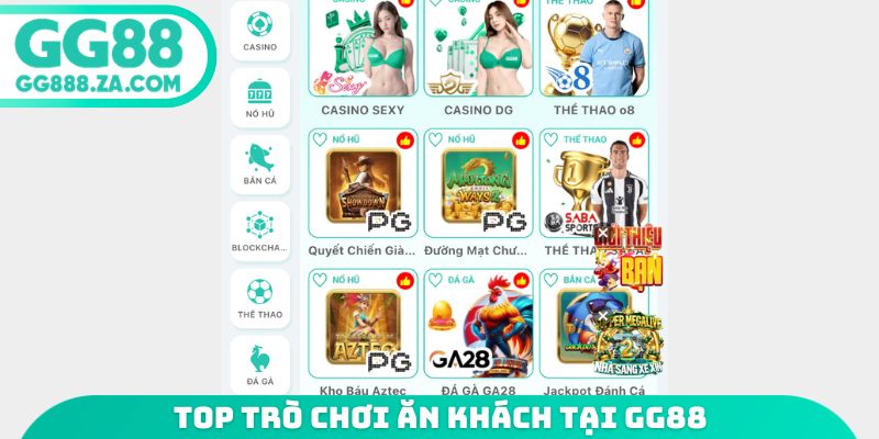 Top tr&ograve; chơi ăn kh&aacute;ch tại GG88