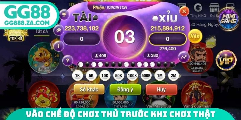 V&agrave;o chế độ chơi thử trước khi chơi thật